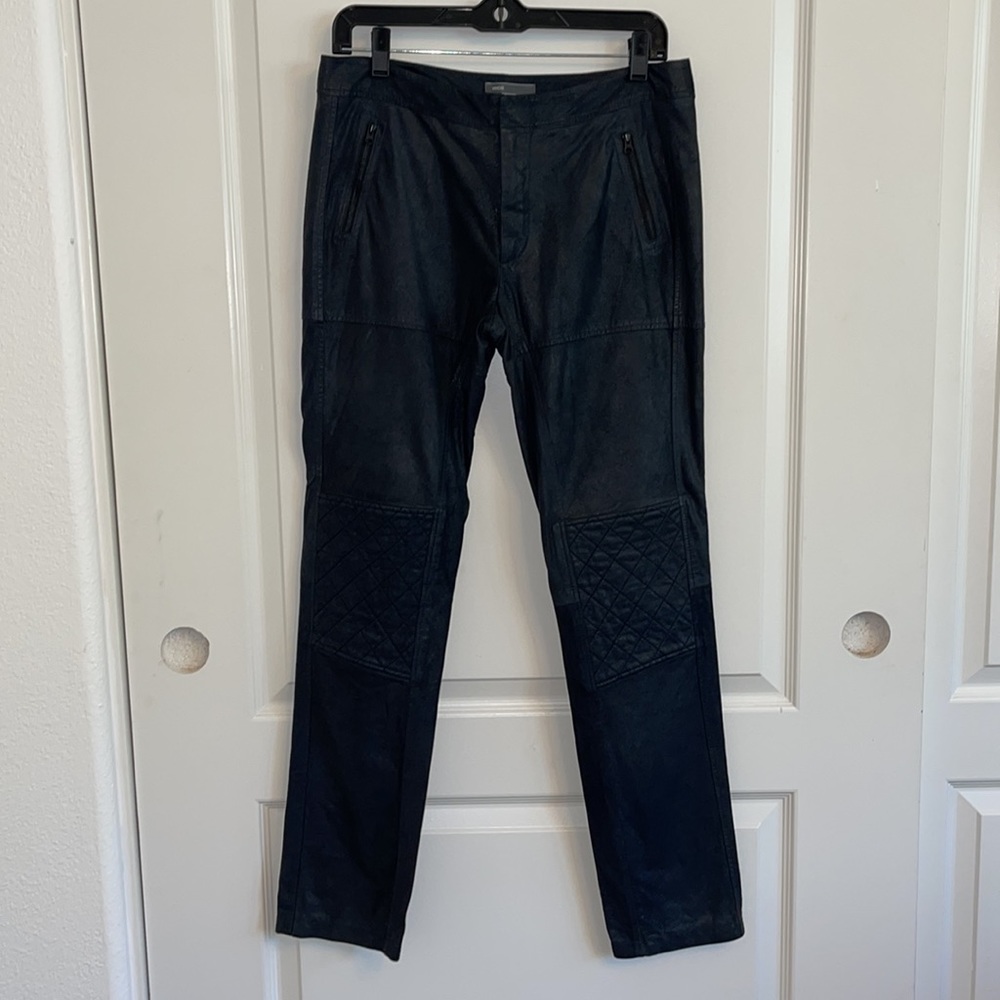 Vince Low Rise Soft Suede Pants, Black size Small